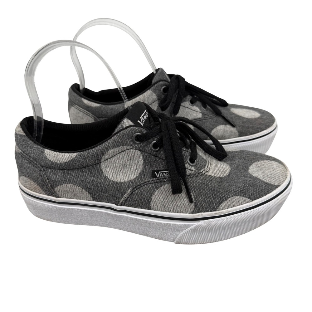 Vans Doheny Polka Dot Gray White‎ Denim Canvas Sneakers Womens 7.5 Skater